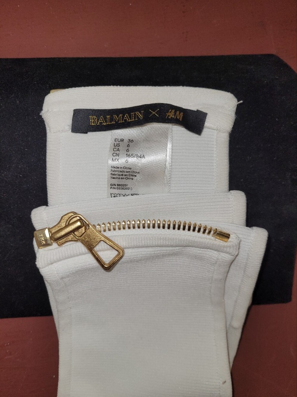 Balmain White Gold-Zip Bandeau
